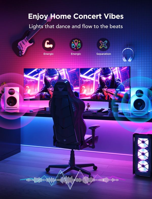 Govee TV LED Backlight Strip, RGBIC Smart LED Backlight for 40-50inch TVs, Music Sync, Wi-Fi Bluetooth & App Control, Works with Alexa & Google Assistant, 77 Scene Modes, Adapter - Image 4