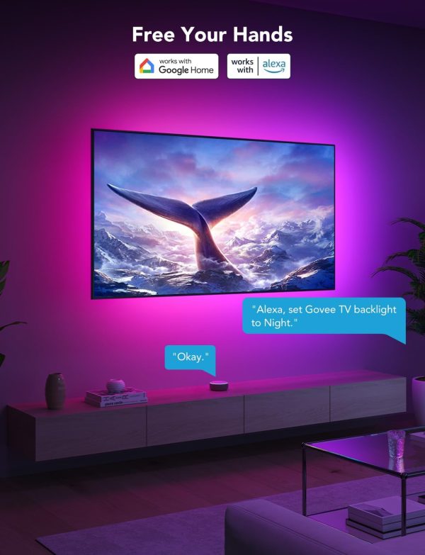 Govee TV LED Backlight Strip, RGBIC Smart LED Backlight for 40-50inch TVs, Music Sync, Wi-Fi Bluetooth & App Control, Works with Alexa & Google Assistant, 77 Scene Modes, Adapter - Image 6