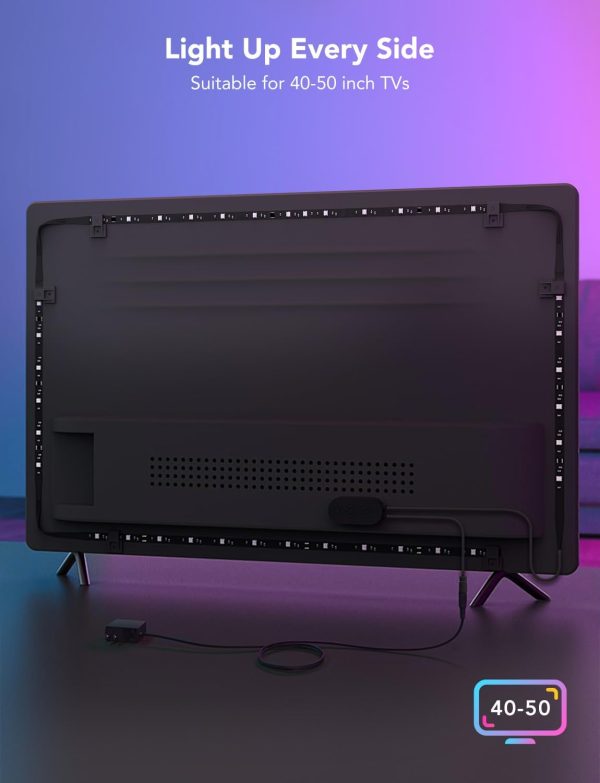Govee TV LED Backlight Strip, RGBIC Smart LED Backlight for 40-50inch TVs, Music Sync, Wi-Fi Bluetooth & App Control, Works with Alexa & Google Assistant, 77 Scene Modes, Adapter - Image 8