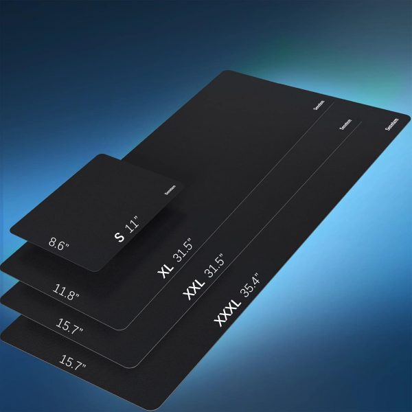 Senetem 4-Pack Mouse Pad, Ultra-Smooth Gaming Mousepad, Non-Slip Rubber Base, Washable Surface Fits Wired & Wireless Mouse – Perfect for Desk, Laptop, PC & Office, Small Portable, 11x8.6 in, Black - Image 6