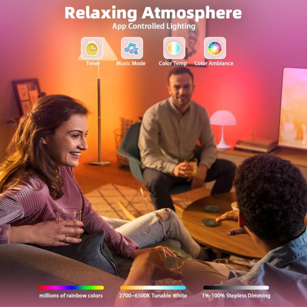 Smart Light Bulbs 6Pack with Remote, Color Changing Light Bulbs Work w/Alexa Google Home, 9W A19 E26 800LM Colored LED Bulb, 2.4GHz Only, 50+ DIY Scenes, App & Voice Control WiFi Light Bulbs - Image 2